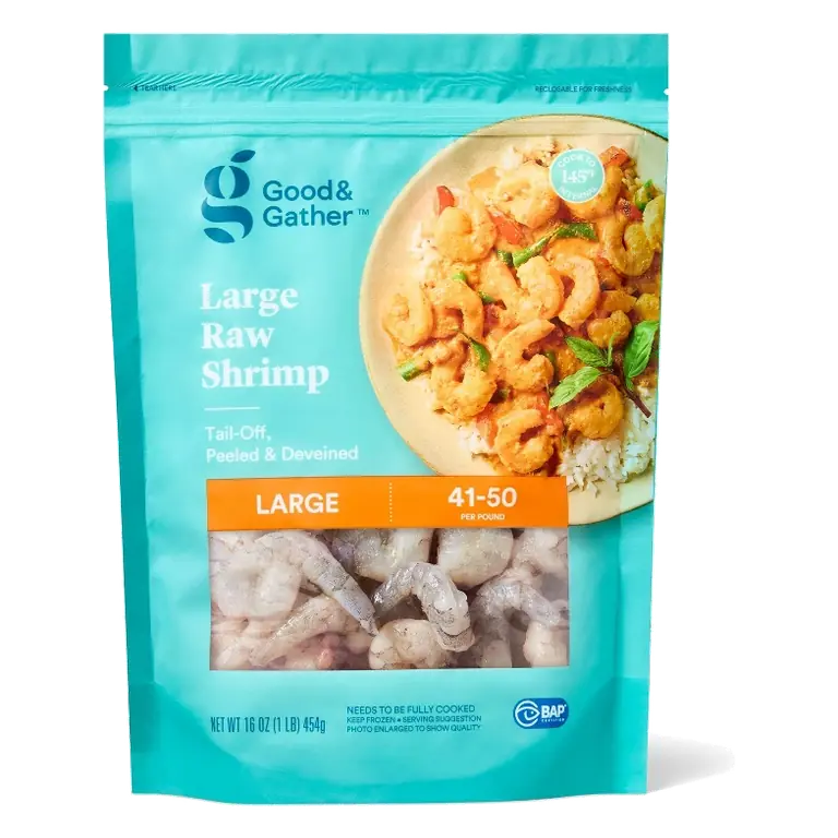 Large Tail Off Peeled & Deveined Raw Shrimp - Frozen - 41-50ct per lb/16oz - Good & Gather™