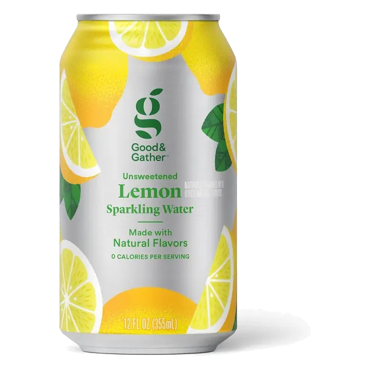 Lemon Sparkling Water Unsweetened, 12 fl oz Can Good & Gather