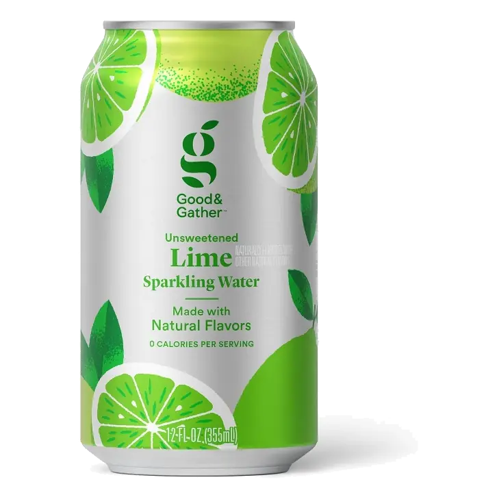 Lime Sparkling Water Unsweetened, 12 fl oz Can Good & Gather