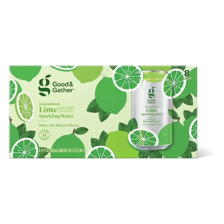 Lime Sparkling Water - 8pk/12 fl oz Good & Gather™