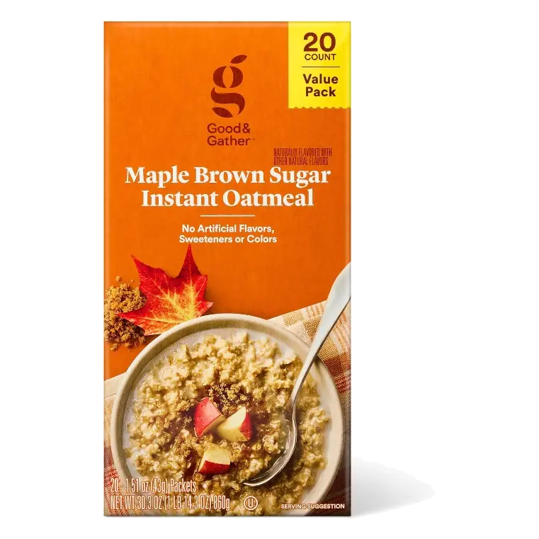 Maple & Brown Sugar Naturally Flavored with Other Natural Flavors Instant Oatmeal - 20ct/30.3oz - Good & Gather™