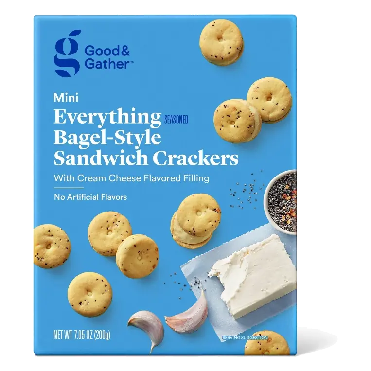 Mini Everything Bagel Sandwich Crackers - 7.05oz - Good & Gather™