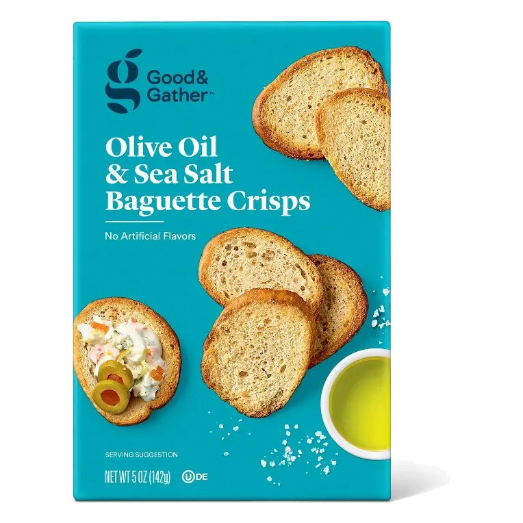 Olive Oil & Sea Salt Baguette Crisps Crackers - 5oz - Good & Gather™