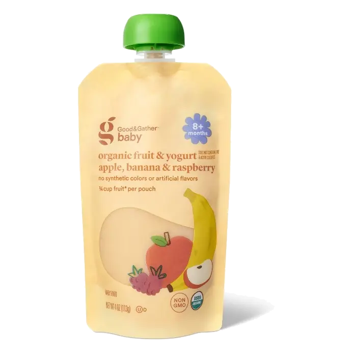 Organic Apple Banana Raspberry Yogurt Baby Food Pouch - 4oz - Good & Gather™