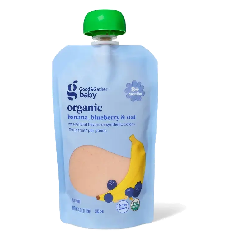 Organic Banana Blueberry Oat Baby Food Pouch - 4oz - Good & Gather™