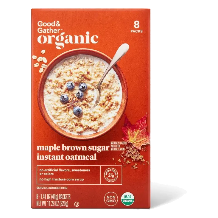 Organic Maple Brown Sugar Instant Oatmeal Packets - 11.28oz/8ct - Good & Gather™