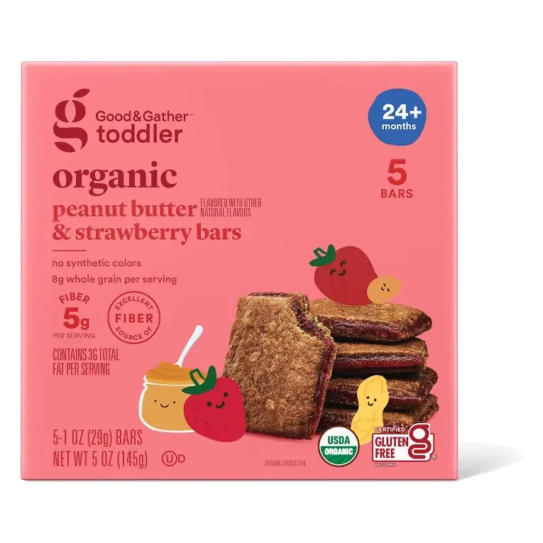 Organic Peanut Butter & Strawberry Sandwich Bar, 145gm