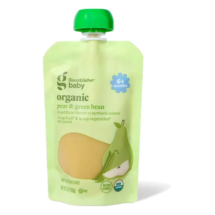 Organic Pear Green Beans Baby Food Pouch - 3.5oz - Good & Gather™