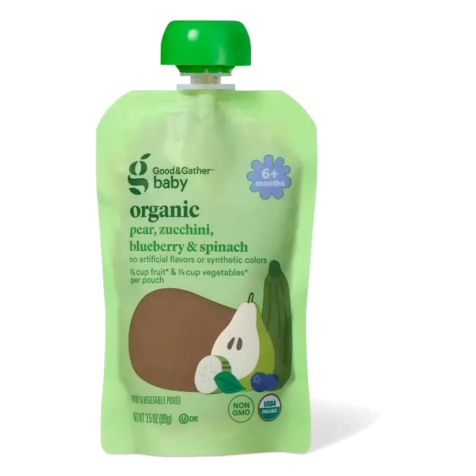 Organic Pear Zucchini Blueberry Spinach Baby Food Pouch - 3.5oz - Good & Gather™