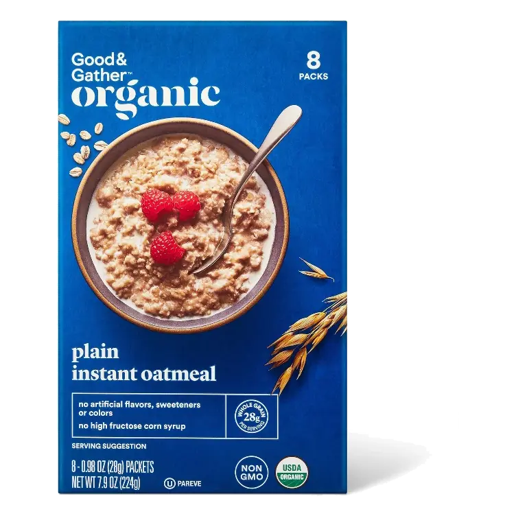Organic Plain Instant Oatmeal Packet - 7.9oz/8ct - Good & Gather™