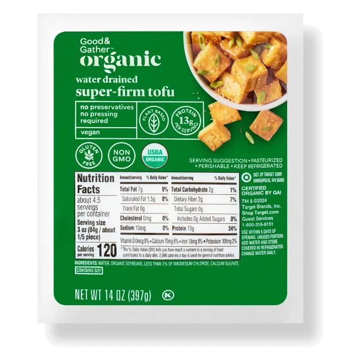 Organic Super Firm Vegan Plant Based Gluten Free Tofu - 14oz - Good & Gather™