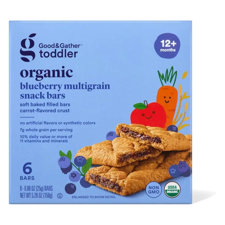Organic Toddler Blueberry & Carrot Snack Bars - 25g Each/6ct - Good & Gather™