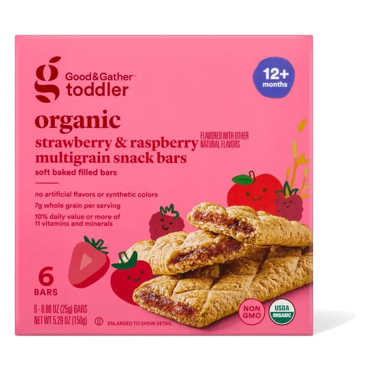 Organic Toddler Strawberry Snack Bars - 25g Each/6ct - Good & Gather™