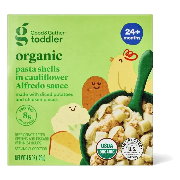 Pasta Stars in cauliflower alfredo sauce with vegetables and chicken, 4.5oz