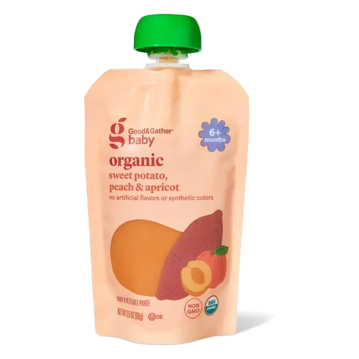 Peach Sweet Potato Apricot Baby Food Pouch - Assorted Oranges - 3.5oz - Good & Gather™