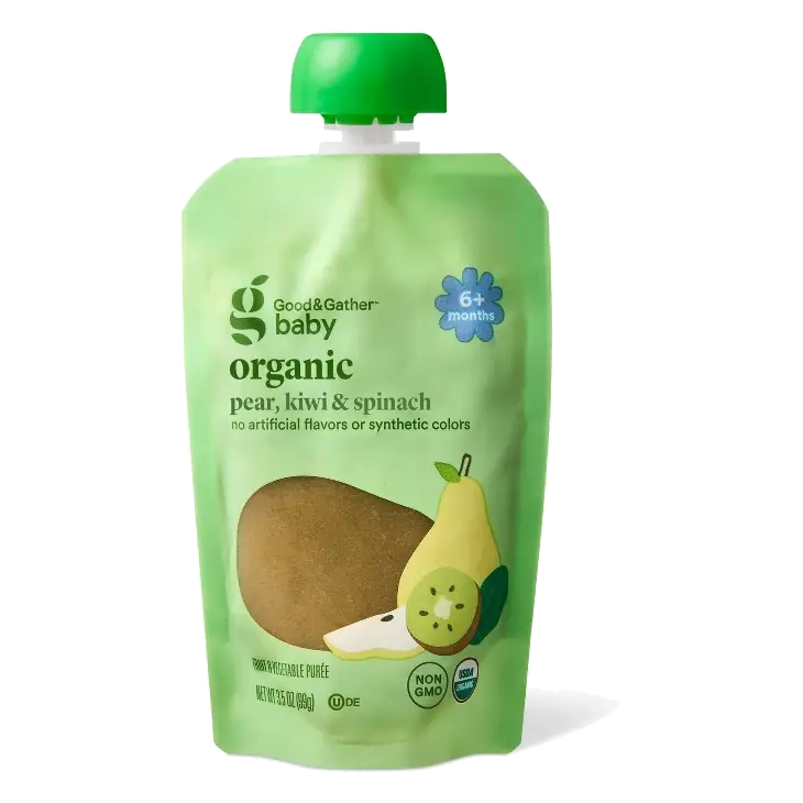 Pear Kiwi Spinach Baby Food Pouch - Assorted Greens - 3.5oz - Good & Gather™