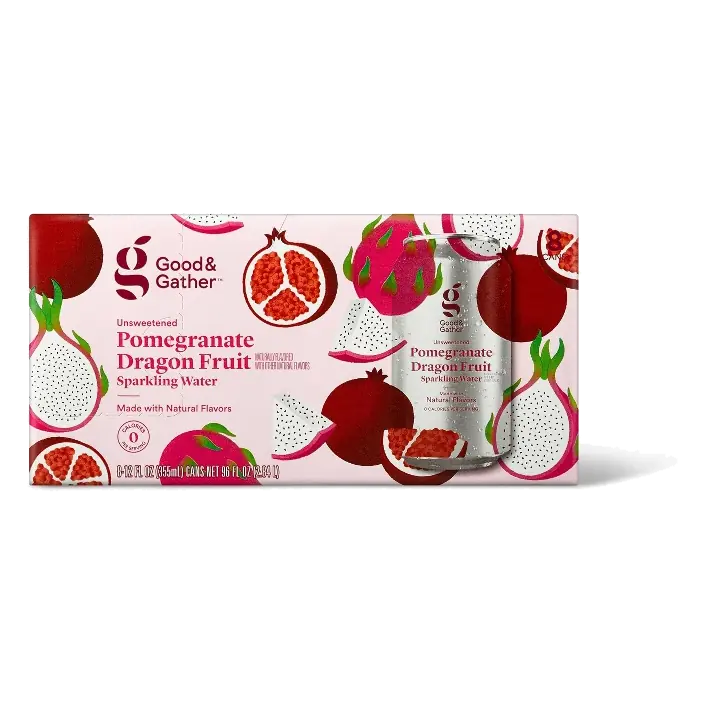 Pomegranate Dragon Fruit Sparkling Water - 8pk/12 fl oz Cans - Good & Gather™