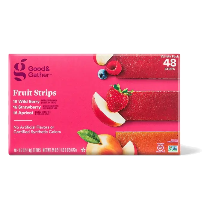 Strawberry, Apricot and Wildberry Fruit Strips Variety Pack - 24oz/48ct - Good & Gather™