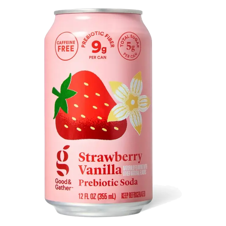 Strawberry Vanilla Prebiotic Soda - 12 fl oz - Good & Gather™