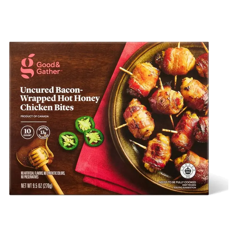 Uncured Bacon Wrapped Chicken Bites - 9.52oz - Good & Gather