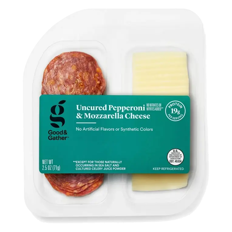 Uncured Pepperoni and Mozzarella Cheese Snacker 2.5oz - Good & Gather™