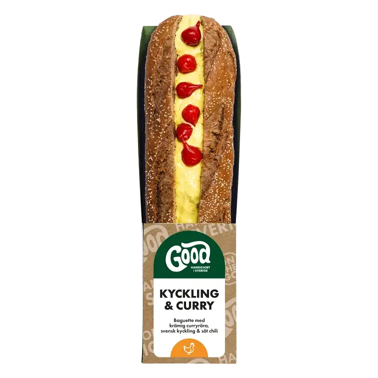 Baguette med Kyckling och krämig Curryröra 235g