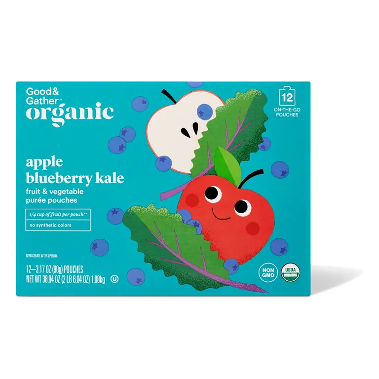 Apple Blueberry Kale Fruit & Vegetable Puree Pouches