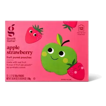 Apple Strawberry Fruit Puree Pouches