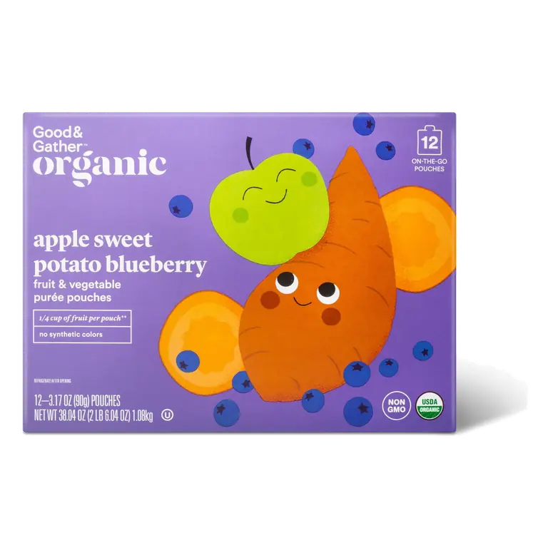 Apple Sweet Potato Blueberry Fruit & Vegetable Puree Pouches