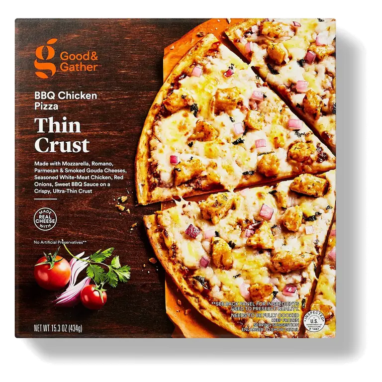 Bbq Chicken Ultra-Thin Crust Pizza with Mozzarella