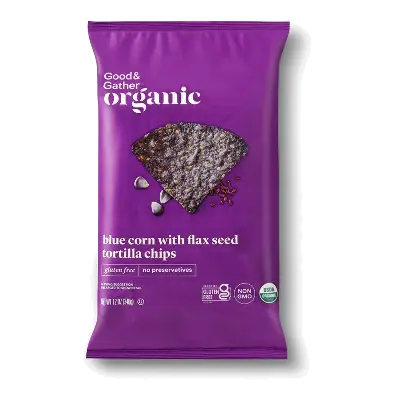 Blue Corn with Flaxseed Tortilla Chips
