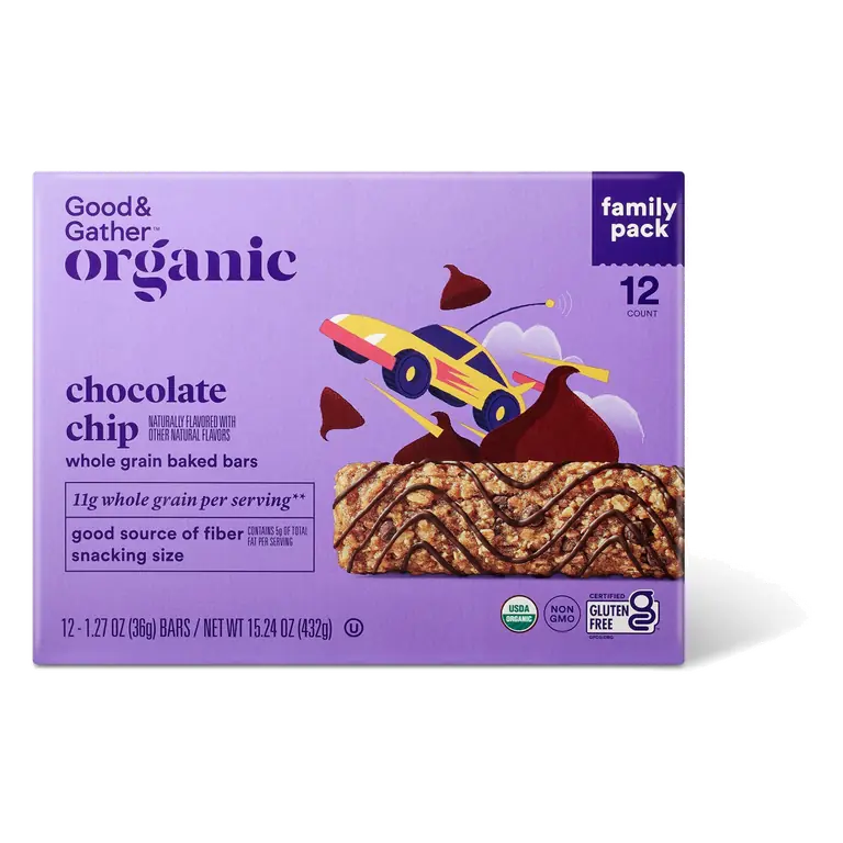 Chocolate Chip Whole Grain Baked Bars