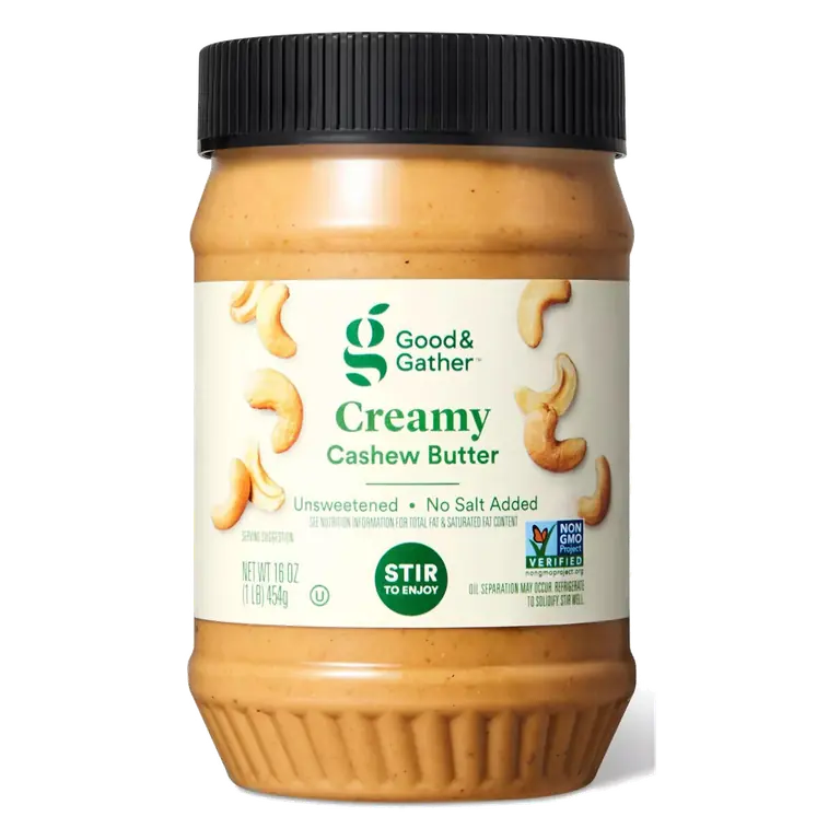 Creamy Unsweetened No Salt Added Cashew Butter