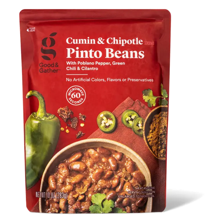 Cumin & Chipotle Seasoned Pinto Beans with Poblano Pepper