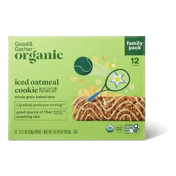 Iced Oatmeal Cookie Whole Grain Baked Bars