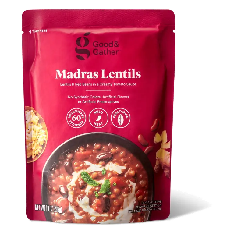 Madras Lentils & Red Beans in a Creamy Tomato Sauce