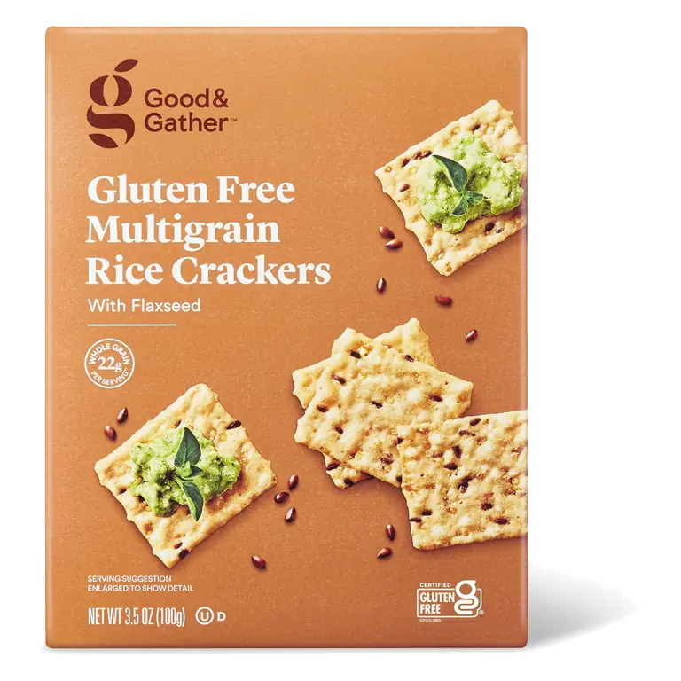 Multigrain Gluten Free Rice Crackers with Flaxseed