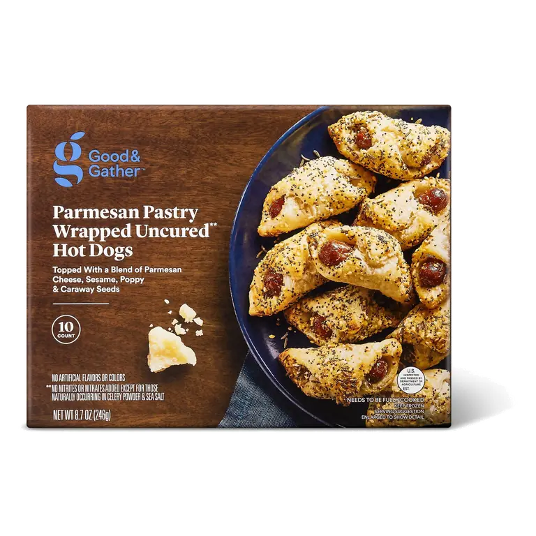 Parmesan Pastry Wrapped Uncured Hot Dogs