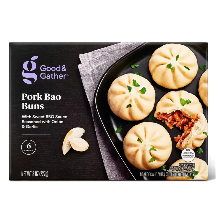 Pork Bao Buns with Sweet Bbq Sauce Seasoned with Onion & Garlic