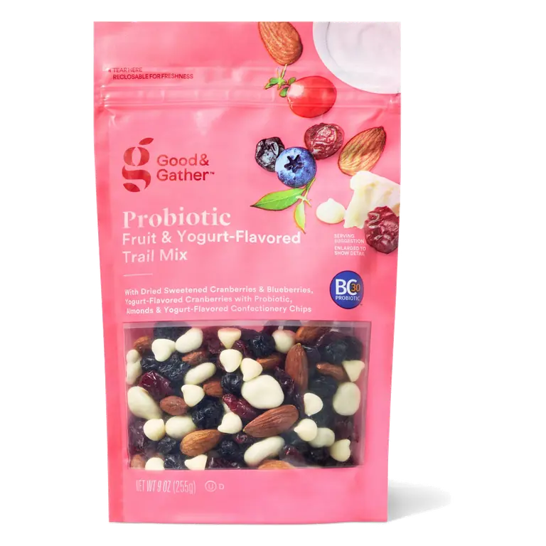 Probiotic Fruit & Yogurt Trail Mix with Dried Sweetened Cranberries & Blueberries