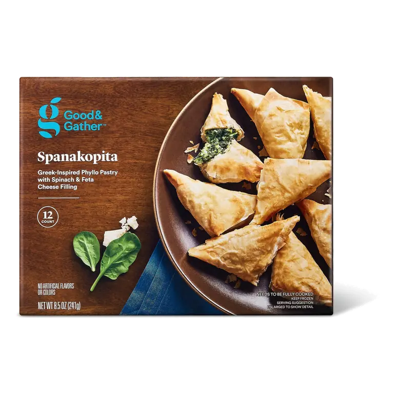 Spanakopita Greek-Inspired Phyllo Pastry with Spinach & Feta Cheese Filling