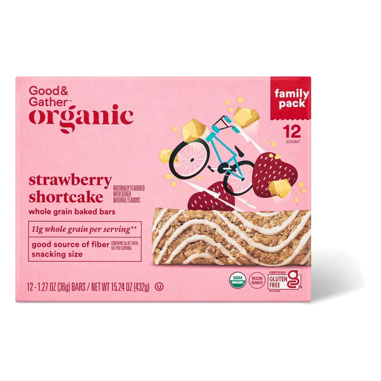 Strawberry Shortcake Whole Grain Baked Bars