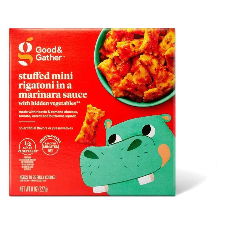Stuffed Mini Rigatoni in a Marinara Sauce with Hidden Vegetables Made with Ricotta & Romano Cheeses