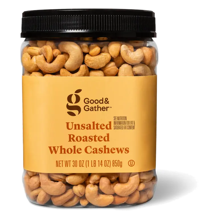 Unsalted Roasted Whole Cashews