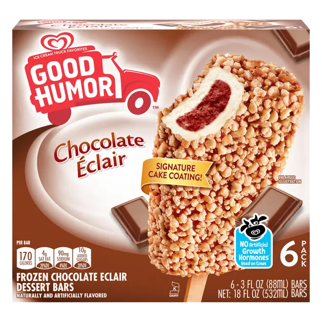 Chocolate Eclair Frozen Dessert Bars - 6 ct