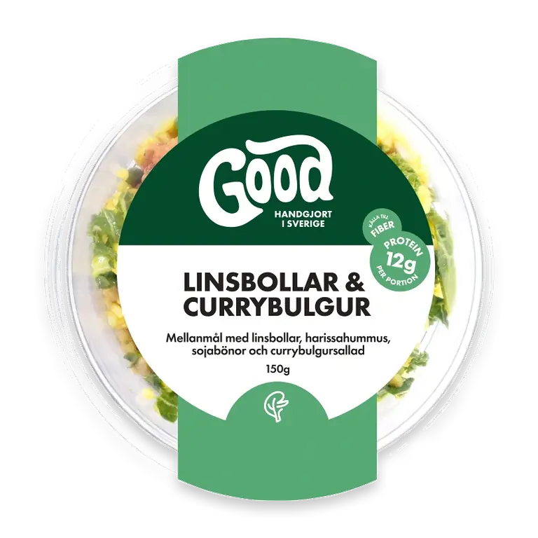 Mellanmål Linsbollar Currybulgur 150g