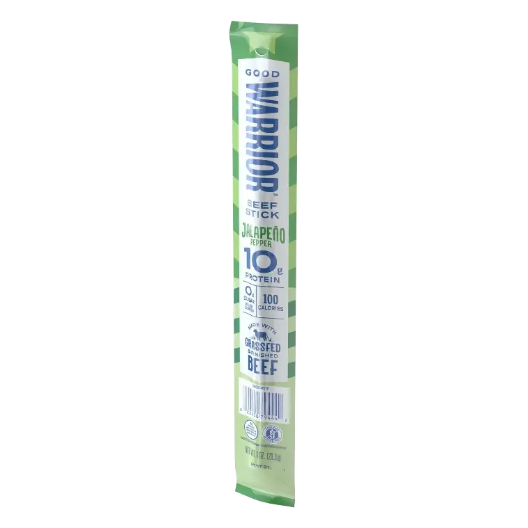Good Warrior Jalapeño Pepper Beef Meat Sticks, 1oz: Gluten-Free, 10g Protein