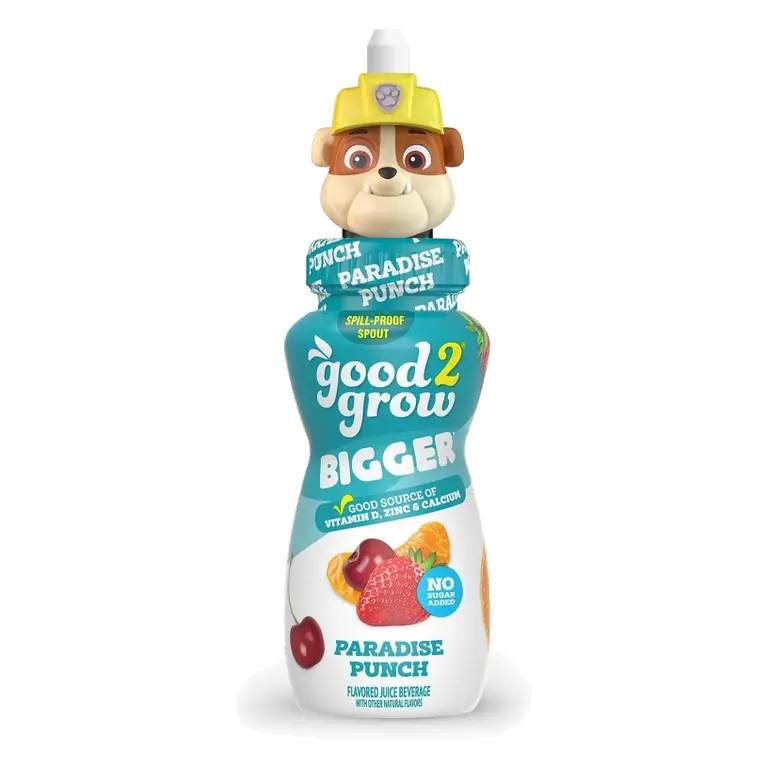 good2grow BIGGER Paradise Punch Juice – 10 fl oz Bottle, Character Tops May Vary: No Pulp, 100% Juice