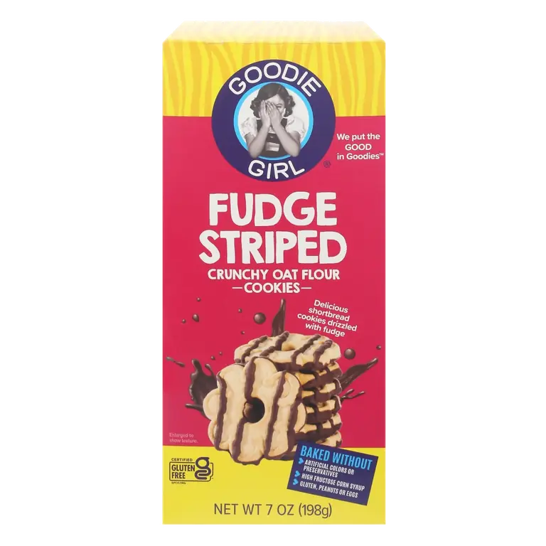 Fudge Striped Crunchy Oat Flour Cookies
