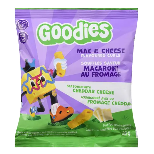 Puffed Grain Snack Mac & Cheese Flavoured Curls for 4+ 28 g